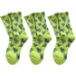 3-Pair Soft Knit Crew Socks Set with Sweet Heart Pattern, Stretch Comfort Ribbed Cuffs, Breathable Fabric and Everyday Essential Design