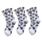 3-Pair Soft Knit Crew Socks Set with Sweet Heart Pattern, Stretch Comfort Ribbed Cuffs, Breathable Fabric and Everyday Essential Design