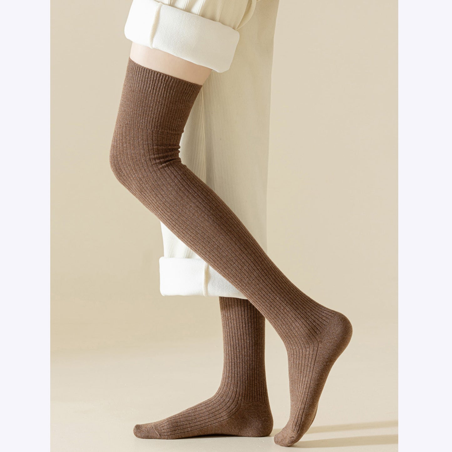 Soft Stretch Over-the-Knee Socks with Ribbed Texture, Smooth Seam Finish, Flexible Comfort Cuff and Lightweight Everyday Knit Design