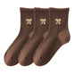 3-Pair Soft Knit Ankle Socks with Ribbed Texture, Embroidered Bow Detail, Smooth Seam Construction and Comfortable Everyday Stretch Fit