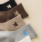 3-Pair Soft Knit Ankle Socks with Ribbed Texture, Embroidered Bow Detail, Smooth Seam Construction and Comfortable Everyday Stretch Fit