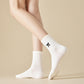 3-Pair Soft Knit Ankle Socks with Ribbed Texture, Embroidered Bow Detail, Smooth Seam Construction and Comfortable Everyday Stretch Fit