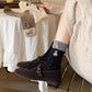 3-Pair Soft Knit Crew Socks with Tiny Dot Pattern, Embroidered Bear Detail, Decorative Ribbon Bow Trim and Smooth Comfortable Stretch Fit