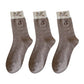 3-Pair Soft Knit Crew Socks with Tiny Dot Pattern, Embroidered Bear Detail, Decorative Ribbon Bow Trim and Smooth Comfortable Stretch Fit