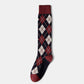 2-Piece Set Classic Argyle Knit Crew Socks with Soft Stretch Ribbed Cuffs