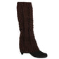 Cable Knit Leg Warmers with Ribbed Cuffs 15.5x3.5in