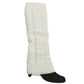 Cable Knit Leg Warmers with Ribbed Cuffs 15.5x3.5in