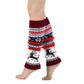 Knit Leg Warmers with Reindeer and Snowflake Pattern 15.5x5in