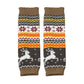 Knit Leg Warmers with Reindeer and Snowflake Pattern 15.5x5in