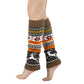 Knit Leg Warmers with Reindeer and Snowflake Pattern 15.5x5in
