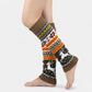 Knit Leg Warmers with Reindeer and Snowflake Pattern 15.5x5in