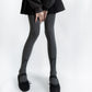 Solid Knit Tights with Embroidered Bow Detail