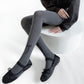 Solid Knit Tights with Embroidered Bow Detail