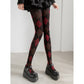 Classic Argyle Pattern Knit Tights with Stretch Fit