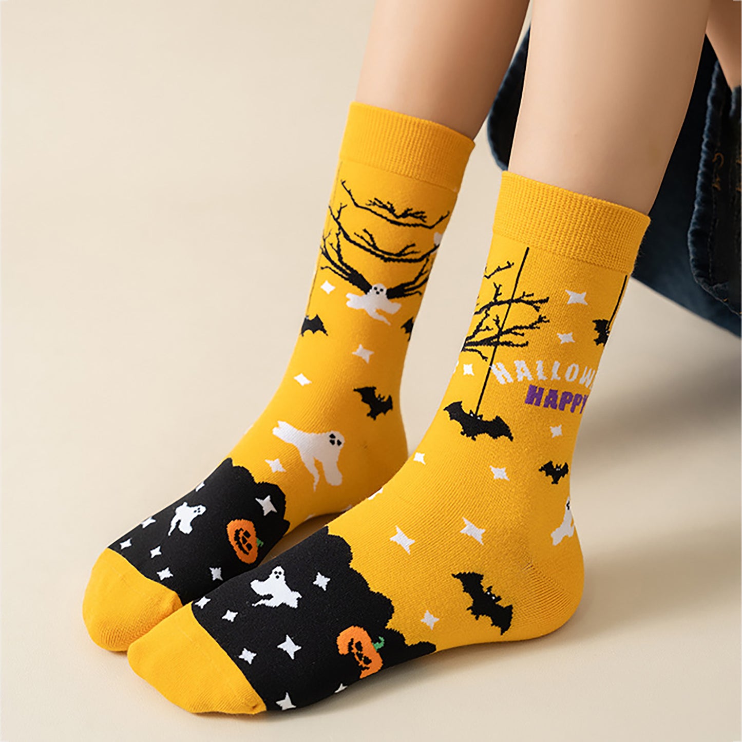 6-Pair Halloween Themed Crew Socks