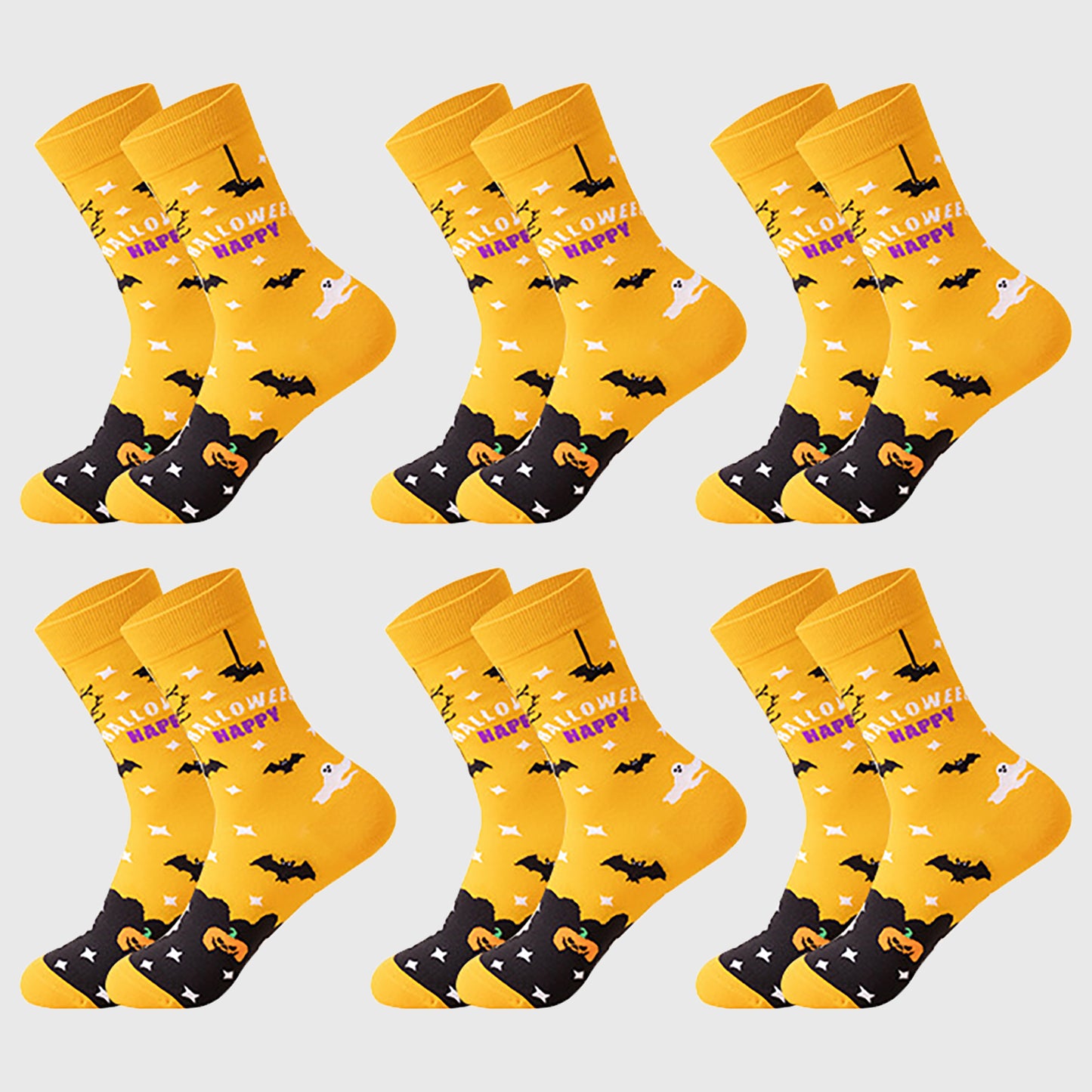 6-Pair Halloween Themed Crew Socks