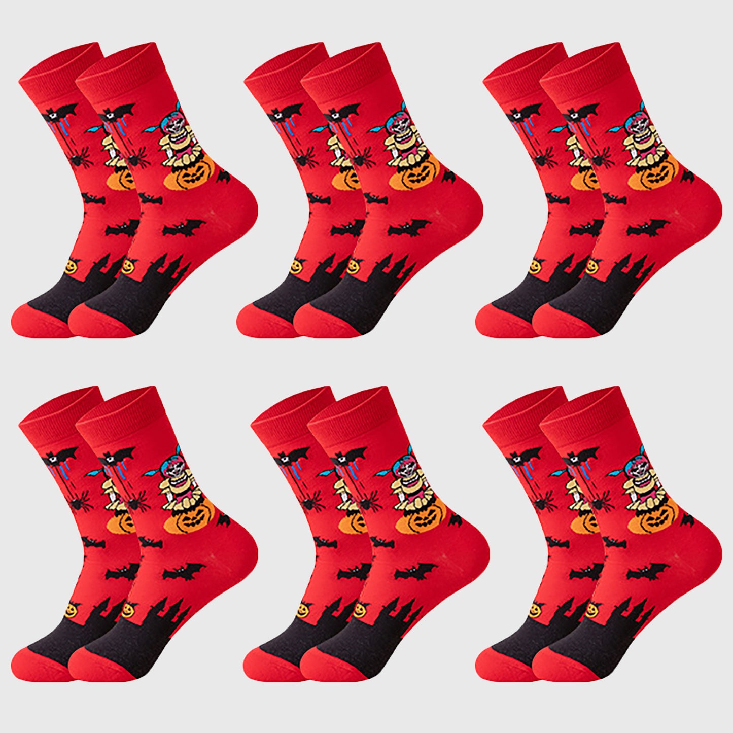 6-Pair Halloween Themed Crew Socks
