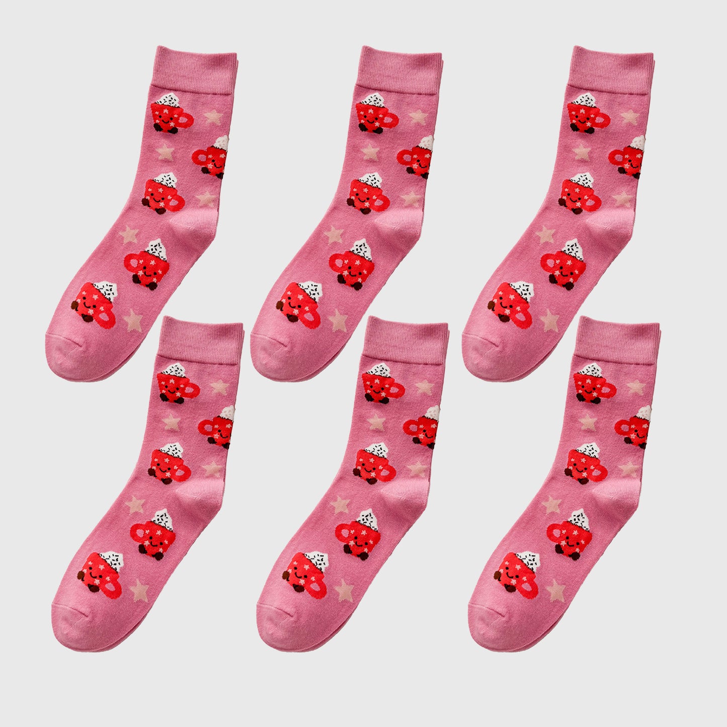 6-Pair Food-Themed Crew Socks