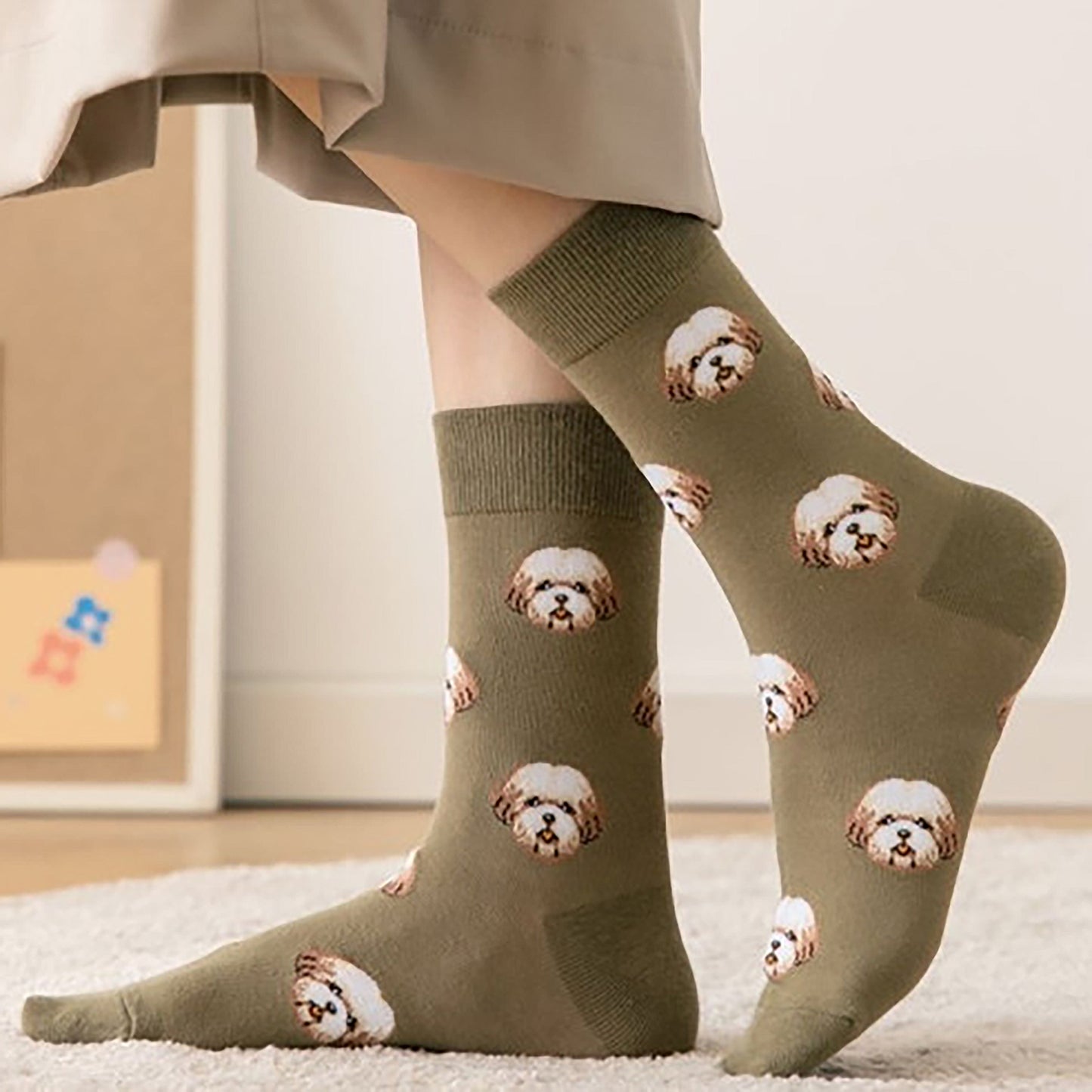 6pk Women's Cute Dog Breed Crew Socks