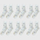 6-Pair Bow Pattern Crew Socks with Fuzzy Ruffled Cuff