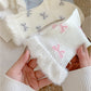 6-Pair Bow Pattern Crew Socks with Fuzzy Ruffled Cuff