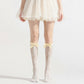 3-Piece Set Knee-High Lace Socks with Bow Accent Detail
