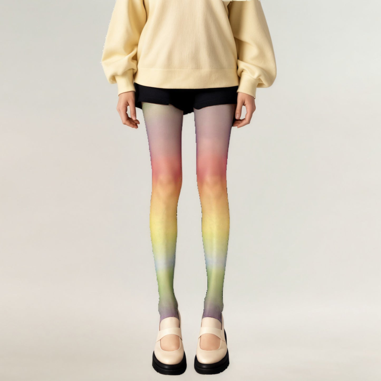Gradient Rainbow Sheer Tights with Soft Ombre Design