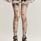 Sheer Tights with Musical Note and Piano Pattern Design