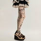 Sheer Tights with Musical Note and Piano Pattern Design