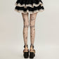 Sheer Tights with Musical Note and Piano Pattern Design