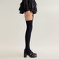 3-Piece Set Over-the-Knee Stockings with Cross Detail