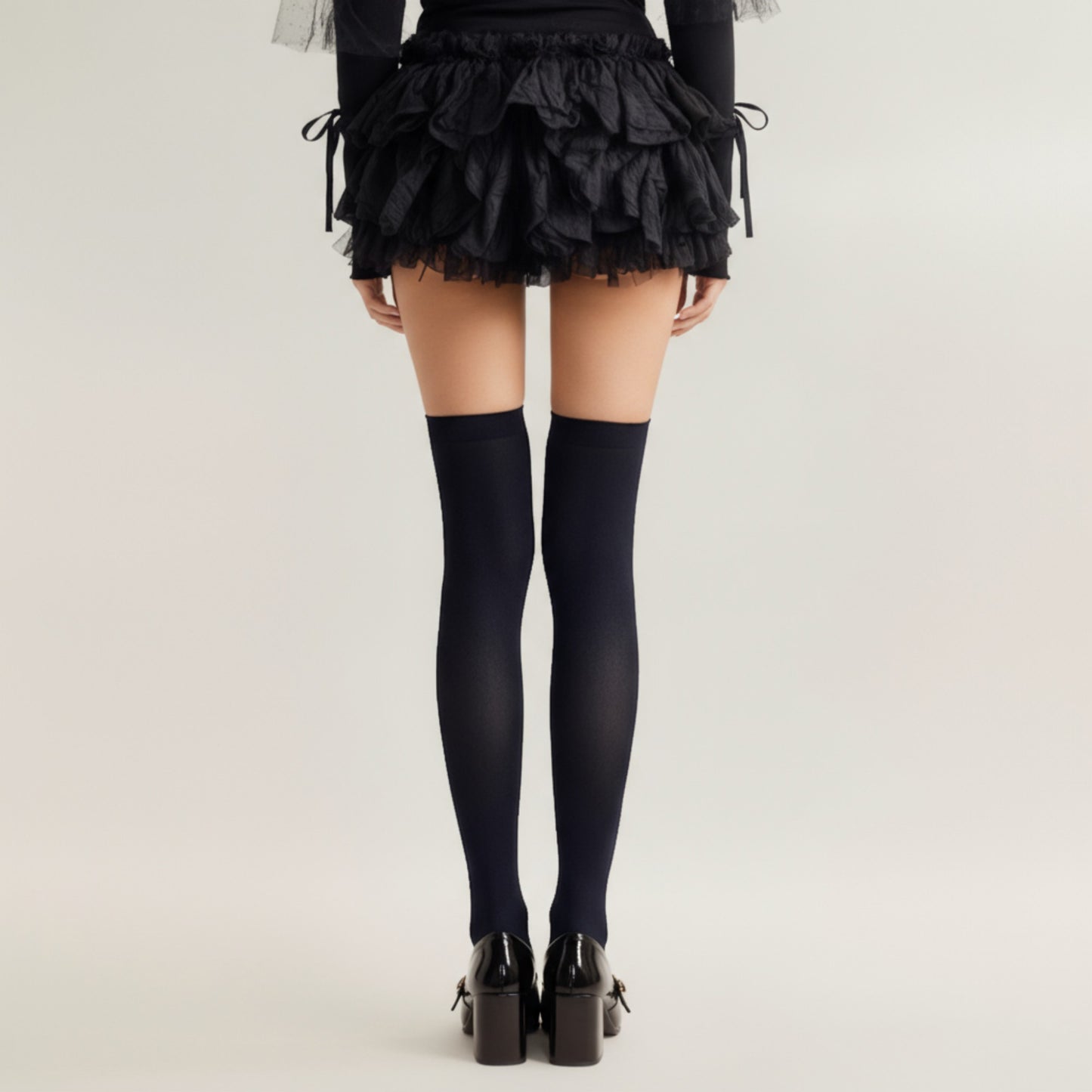 3-Piece Set Over-the-Knee Stockings with Cross Detail