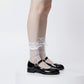 3-Piece Set Sheer Polka Dot Lace Ruffle Ankle Socks with Satin Bows