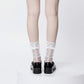 3-Piece Set Sheer Polka Dot Lace Ruffle Ankle Socks with Satin Bows