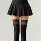 2-Piece Set Thigh High Stockings with Lace Top Detail