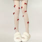 Sheer Tights with Velvet Bow and Pearl Accent Details