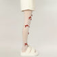 Sheer Tights with Velvet Bow and Pearl Accent Details