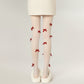 Sheer Tights with Velvet Bow and Pearl Accent Details