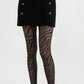 Sheer Tights with Sparkly Zebra Stripe Pattern