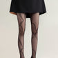 Sheer Pantyhose with Abstract Leaf Line Pattern