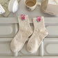 6pk Speckled Socks with Bunny Embroidery - Cute & Comfortable Mid-Calf Socks for Casual Wear