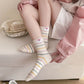 6pk Speckled Socks with Bunny Embroidery - Cute & Comfortable Mid-Calf Socks for Casual Wear
