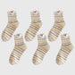 6pk Speckled Socks with Bunny Embroidery - Cute & Comfortable Mid-Calf Socks for Casual Wear