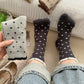 6pk Cozy Polka Dot Fuzzy Socks - Warm & Stylish Mid-Calf Socks for Winter Comfort