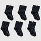 6pk Cozy Polka Dot Fuzzy Socks - Warm & Stylish Mid-Calf Socks for Winter Comfort