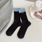 Two-Tone Ribbed Socks 6pk - Classic & Comfortable Mid-Calf Socks for Everyday Wear