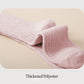 6pk Ribbed Slouch Socks with Striped Cuff - Warm & Stylish Mid-Calf Socks for Winter & Casual Wear