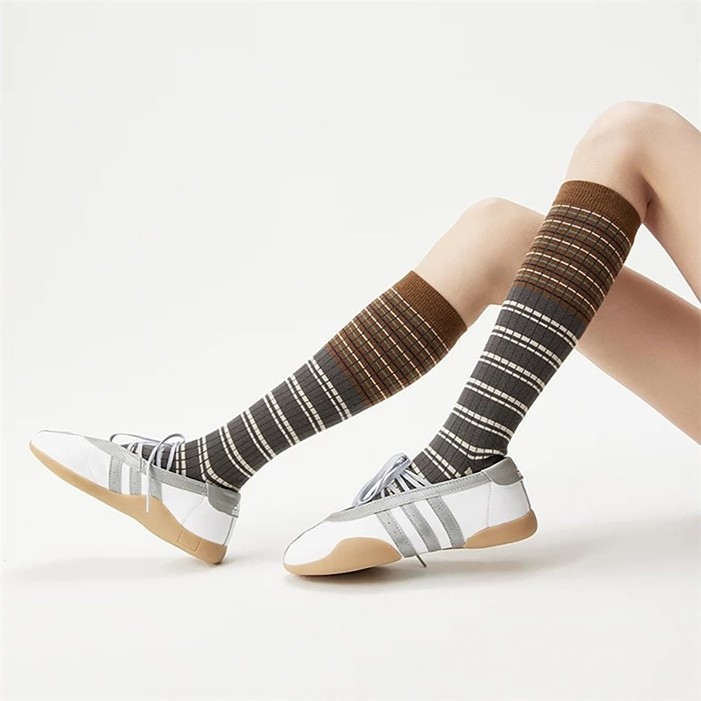 6pk Plaid Knee-High Socks - Stylish & Warm Long Socks for Casual & Dressy Outfits