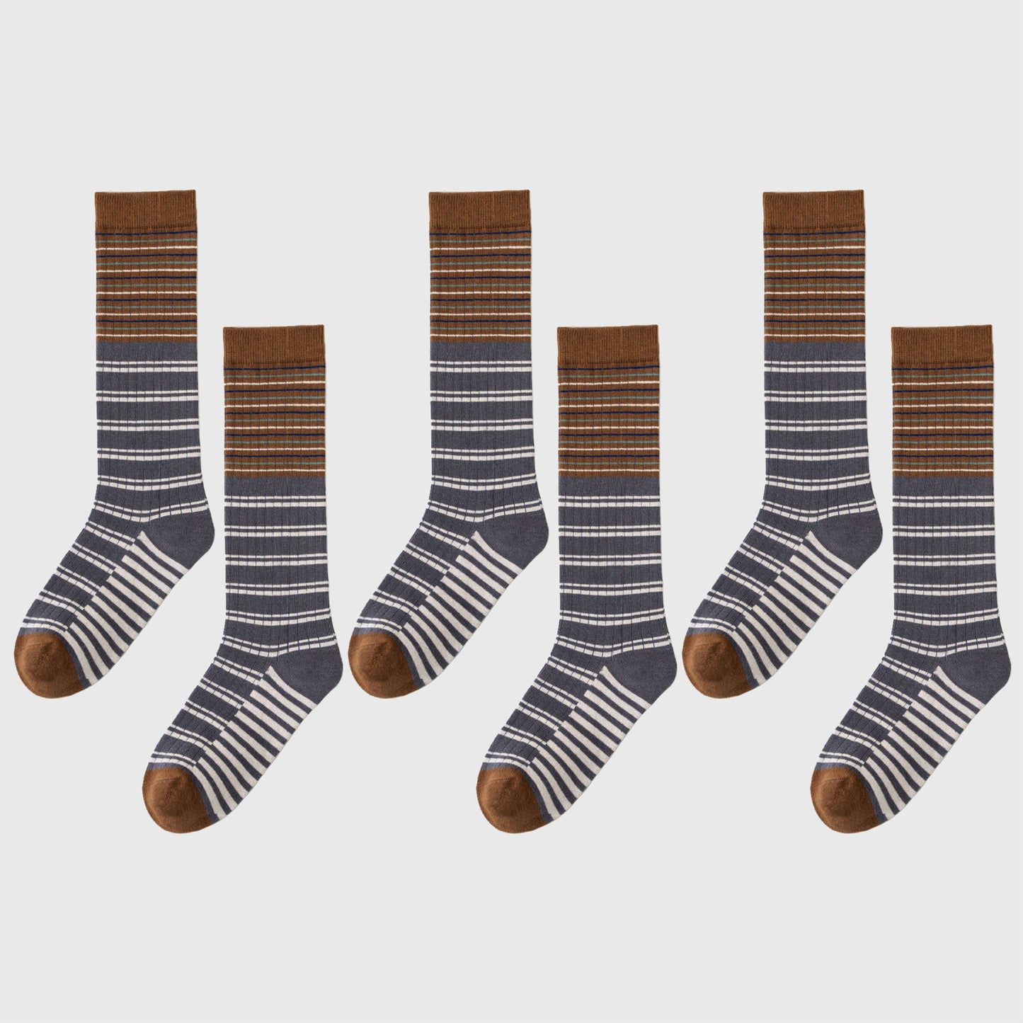 6pk Plaid Knee-High Socks - Stylish & Warm Long Socks for Casual & Dressy Outfits