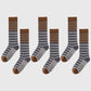 6pk Plaid Knee-High Socks - Stylish & Warm Long Socks for Casual & Dressy Outfits
